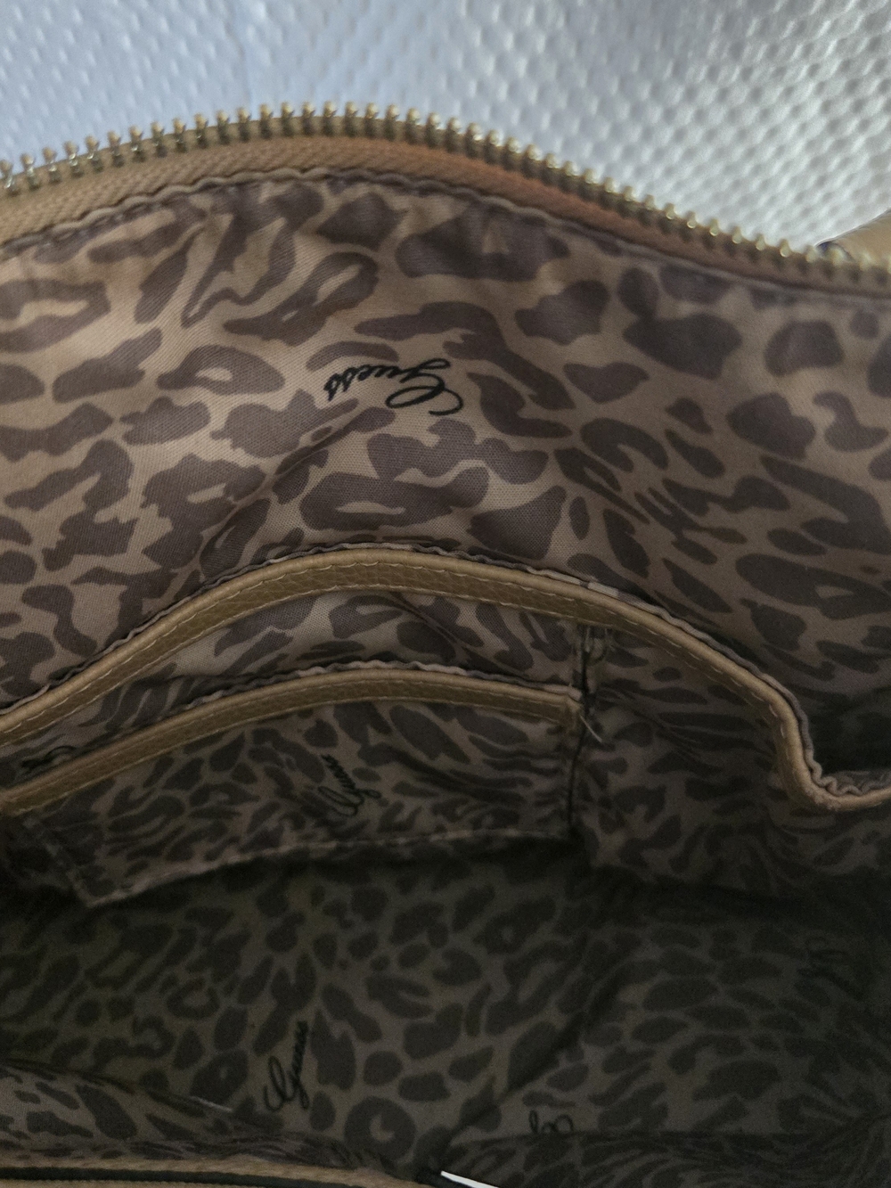GUESS Taupe Pebbled Leather Tote Bag - Picture 6 of 12